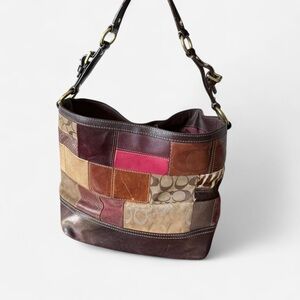 COACH #10434 Holiday Patchwork Signature Tote Multicolored 2007